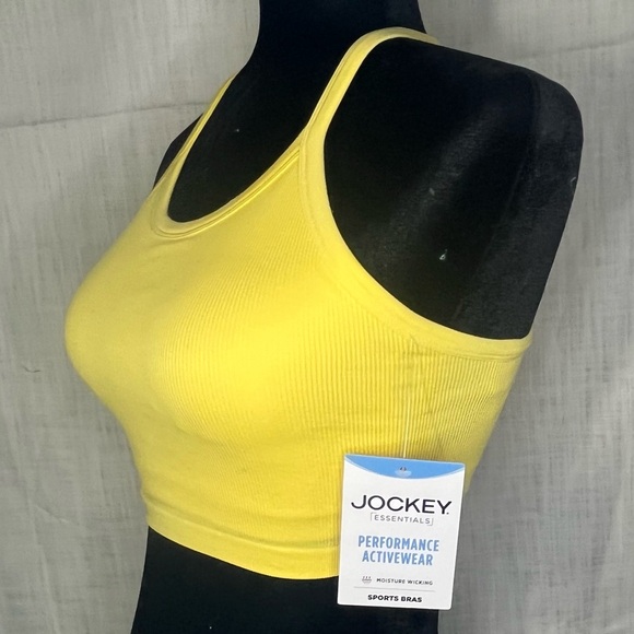 NWT JOCKEY SEAMFREE JERSEY RIBBED SPORTS BRA, LEMON DROP🍋 - Picture 6 of 11